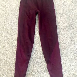 Pink brand leggings. Burgundy color size small.